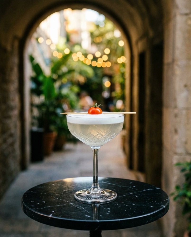 Archway and outdoor seating at Equal Parts